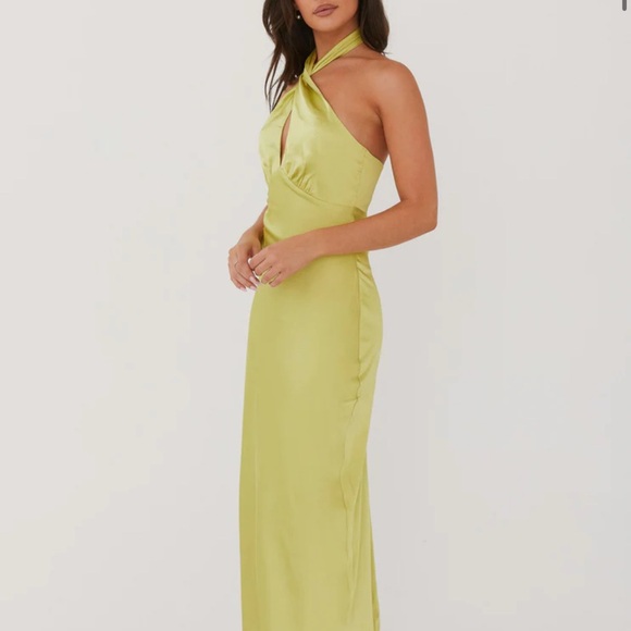 Peppermayo Chartreuse Halter Maxi Dress - Picture 2 of 8